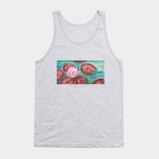 waterlily in a pond, watercolor Tank Top